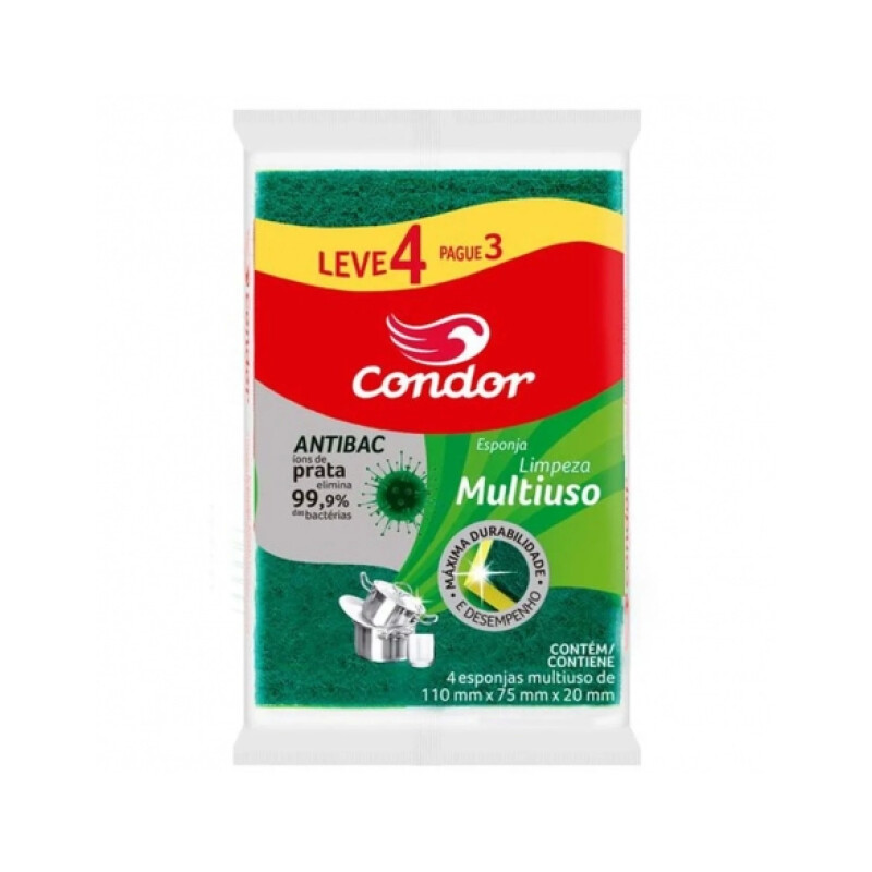 ESPONJA CONDOR ANTIBACTERIANA L4P3