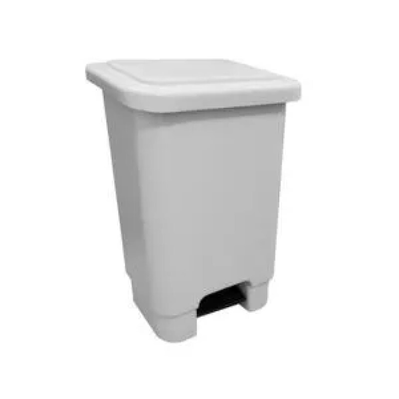 LIXEIRA RETANGULAR COM PEDAL 50 LITROS BRANCA