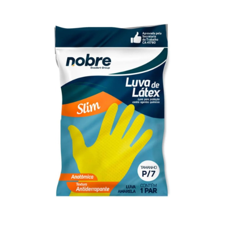 LUVA AMARELA LATEX  AMARELA P NOBRE