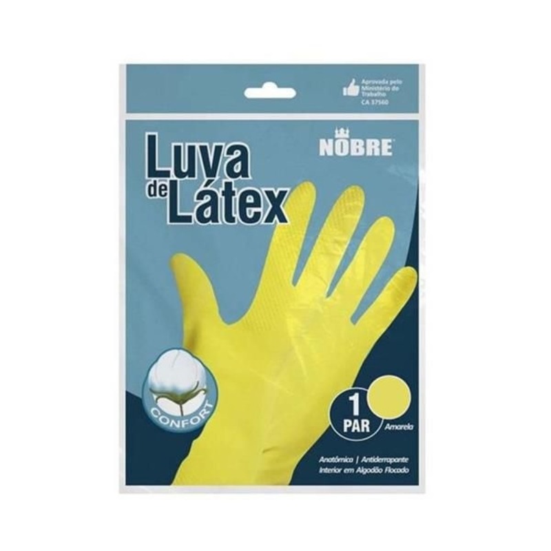 LUVA LATEX SL 01 AMARELA NOBRE P