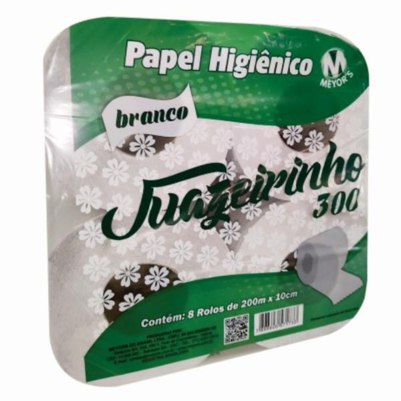 PAPEL HIG 300 GR JUAZEIRINHO PC C/8 ROLOS 200M x 10CM BRANCO