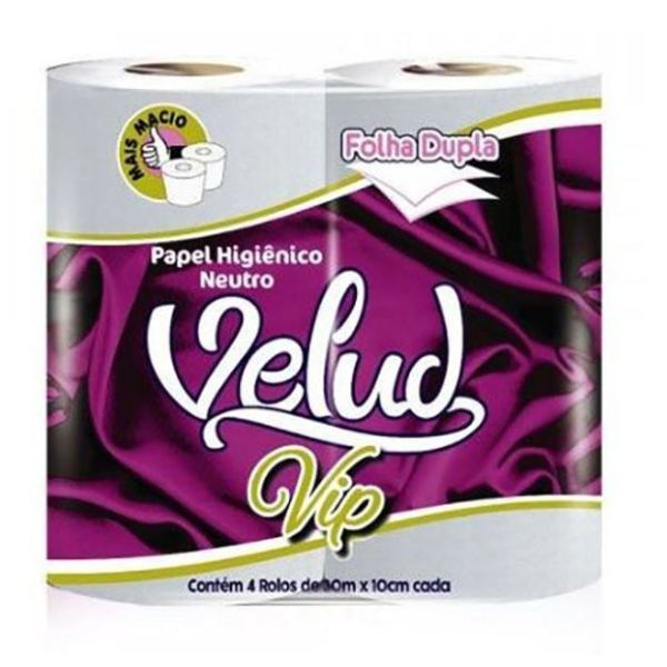 PAPEL HIG 30MT VELUD VIP FOLHA DUPLA PCT/4 ROLOS