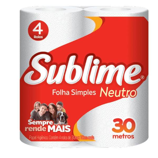 PAPEL HIG SUBLIME FOLHA SIMPLES 4X30MT