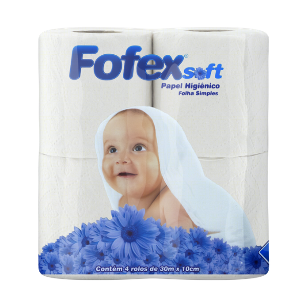 PAPEL HIGIENICO FOFEX SOFT AZUL PC C/4 ROLOS