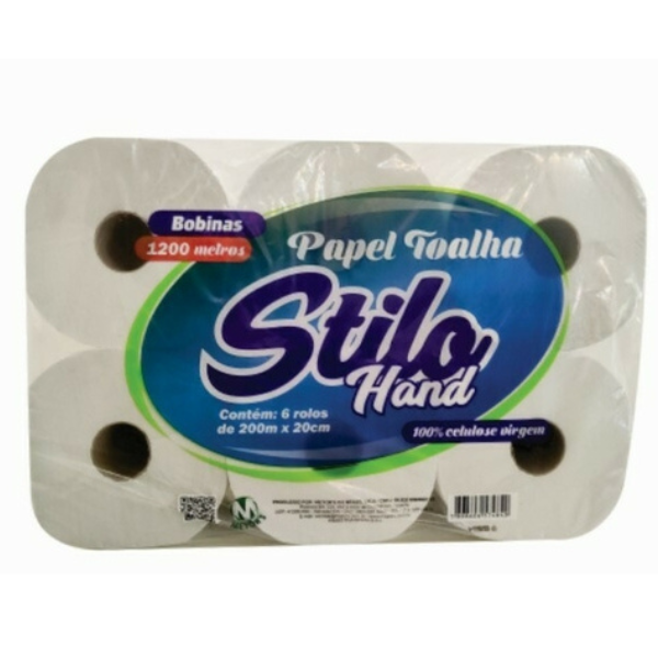 PAPEL TOALHA BOBINA STILO C/ 4X200MT 100% CELULOSE