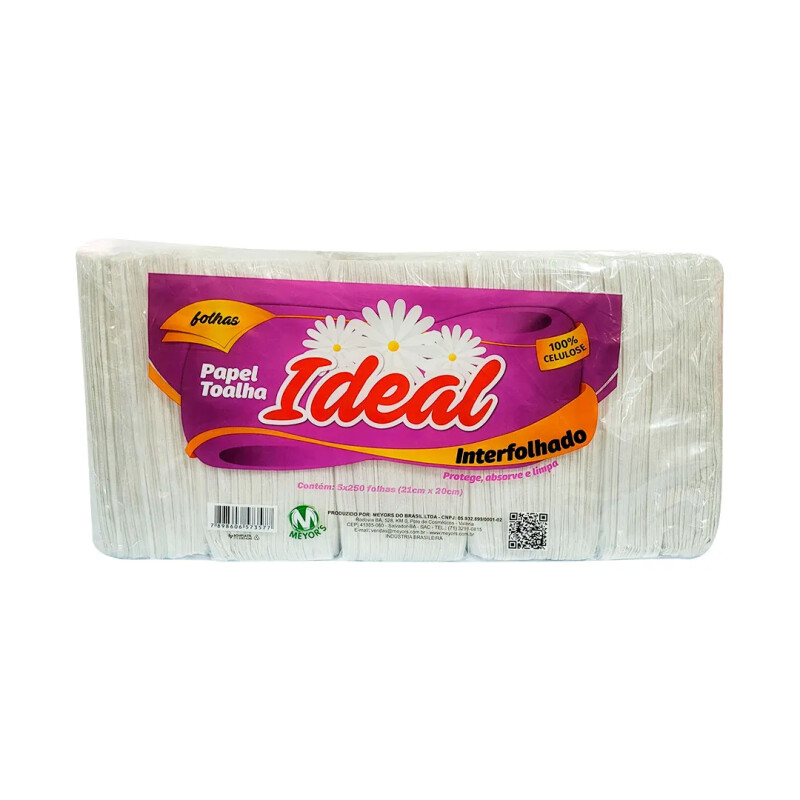 PAPEL TOALHA IDEAL 1000FLS IDEAL 100% CELULOSE