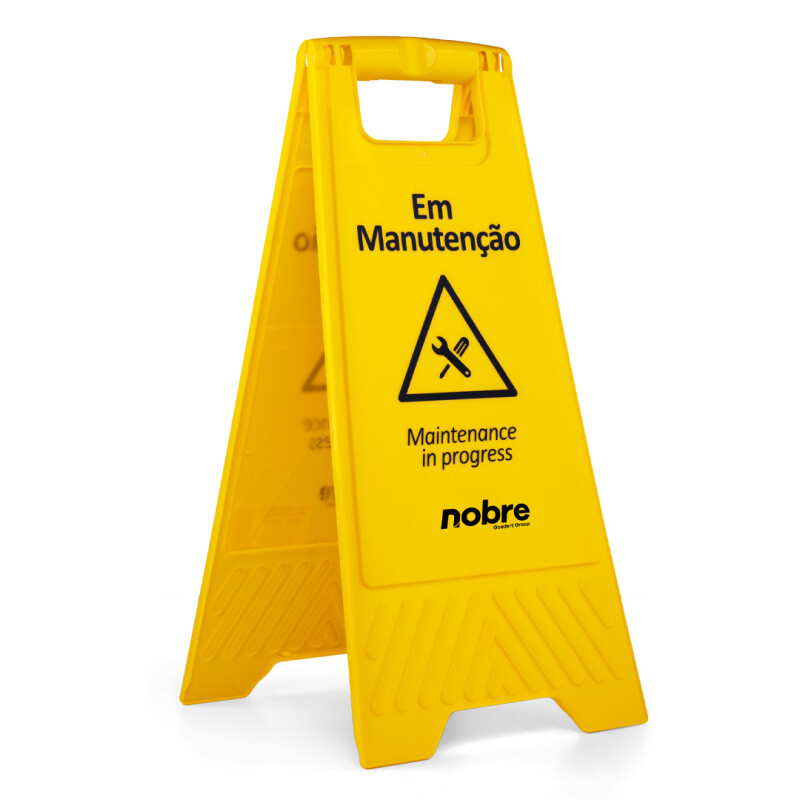 PLACA SINALIZADORA EM MANUTENCAO NOBRE
