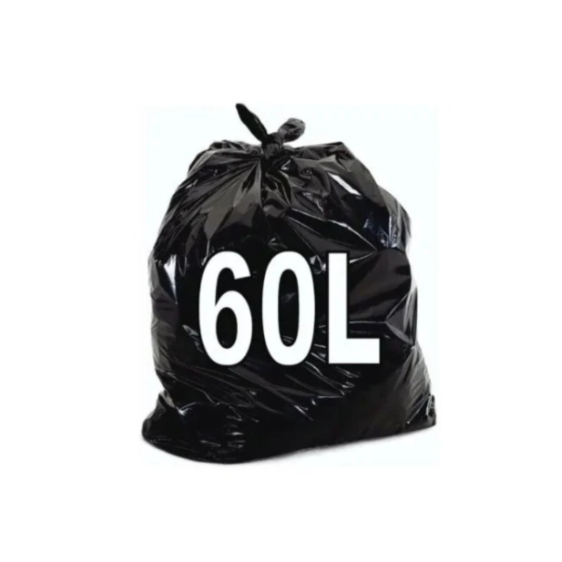 SACO PARA LIXO 60LT PRETO MICRA 12 UNIDADE